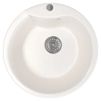 Кухонная мойка Mixline ML-GM-12 врезная 48х48х21 см, искусственный мрамор, тон белый