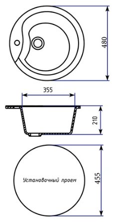 Кухонная мойка Mixline ML-GM-12 врезная 48х48х21 см, искусственный мрамор, тон белый