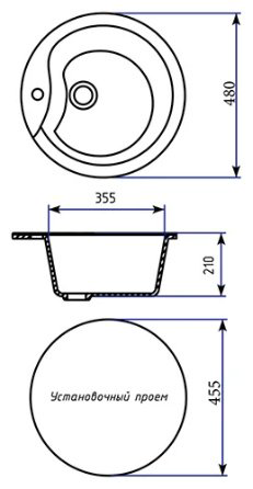 Кухонная мойка Mixline ML-GM-12 врезная 48х48х21 см, искусственный мрамор, тон белый купить,NaN