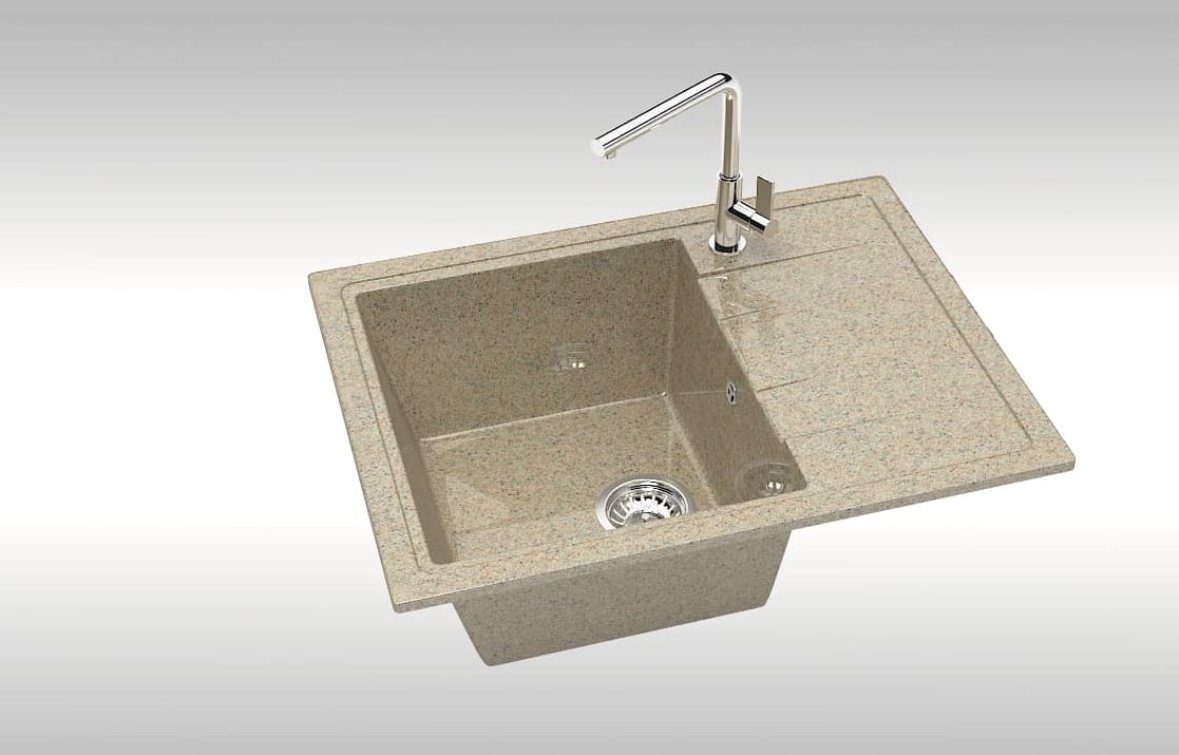 Кухонная мойка Marrbaxx L150/G34 врезная 47х57х20 см, искусственный камень, тон песочный