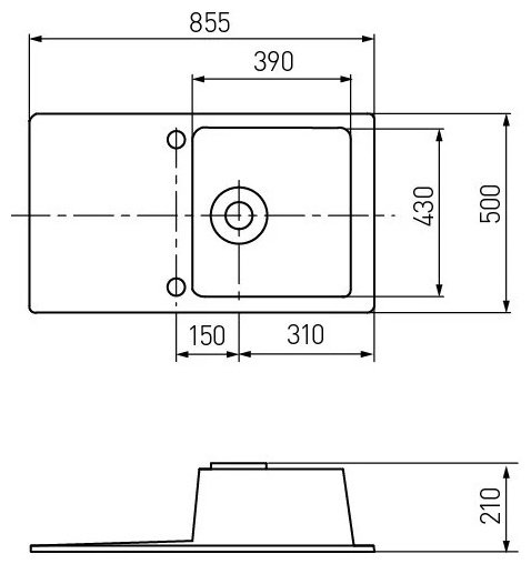 Кухонная мойка Акватон 1A710032VR210 врезная 85.5х43х21 см, искусственный мрамор купить,97700