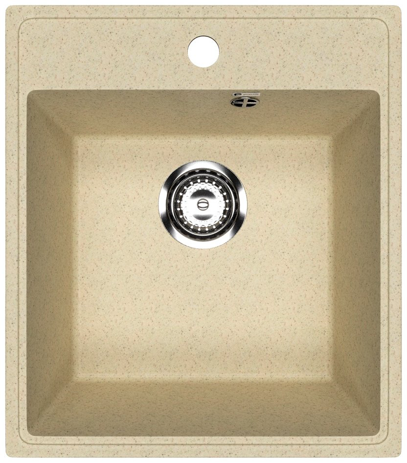 Кухонная мойка Practik PR-M 425-002 врезная 43х49х18 см, искусственный камень, тон слоновая кость купить,NaN