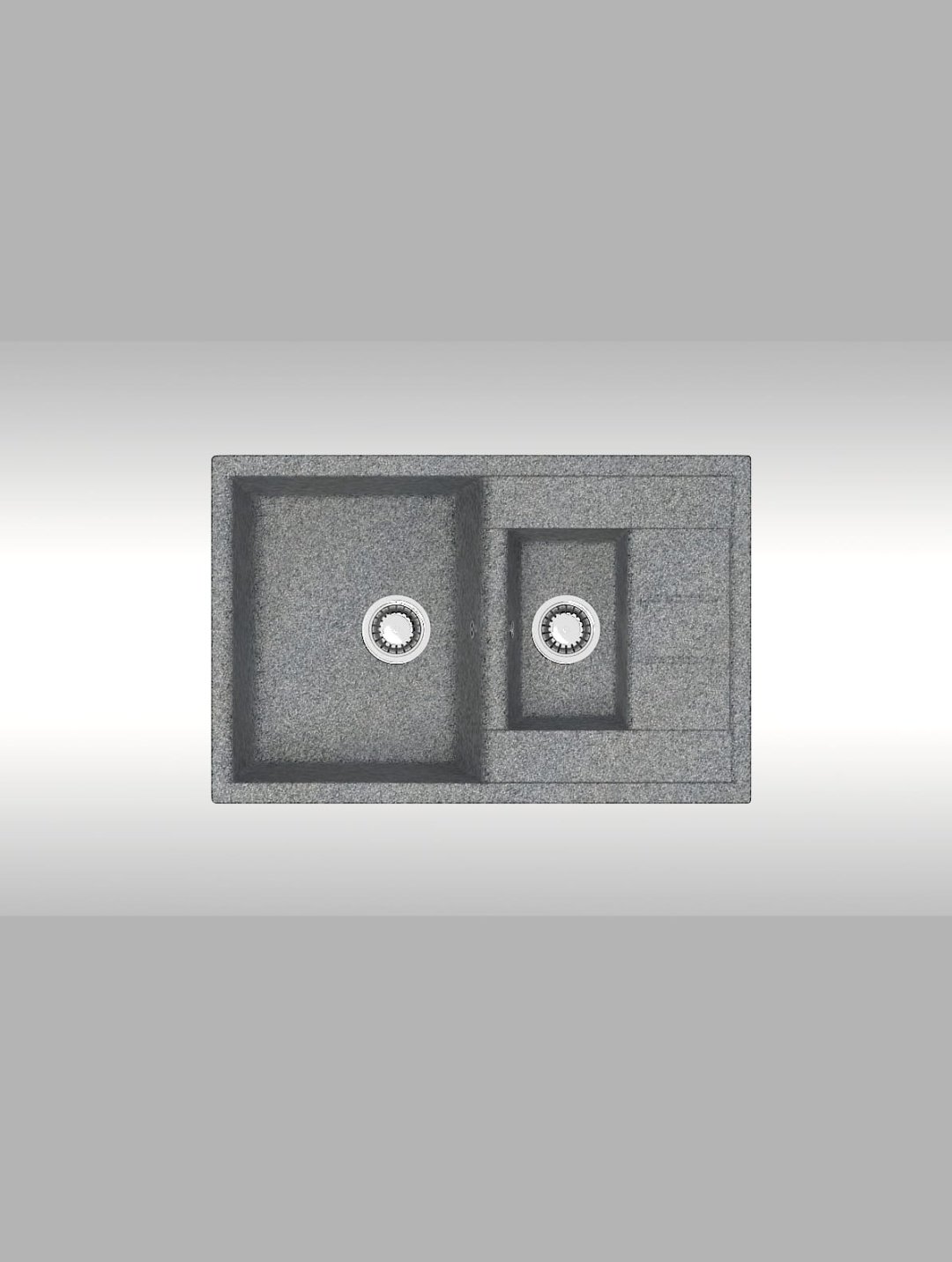 Кухонная мойка Marrbaxx 210/Q8, врезная 75.5х50х21.8 см, искусственный мрамор, тон серый