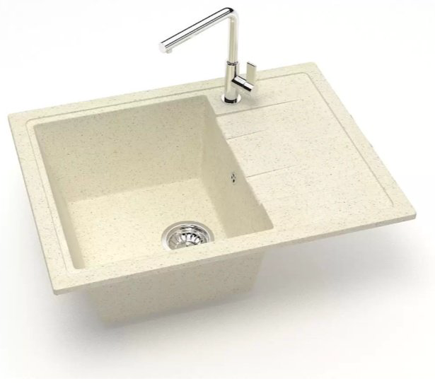 Кухонная мойка Marrbaxx T150Q002 накладная 57.5х47х21.5 см, искусственный камень, тон бежевый