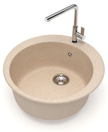 Кухонная мойка GLANZ врезная T030Q005 47.5 смx18 см бежевый