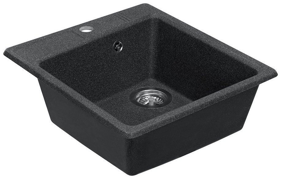 Кухонная мойка Акватон Парма графит 1A713032PM210 врезная 51х47х17.5 см, литой мрамор