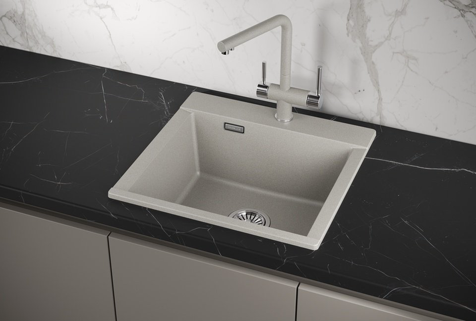 Кухонная мойка GRANULA ESTETICA ES-5201 накладная 52х50х22 см, кварцевый песок, тон базальт купить,248300