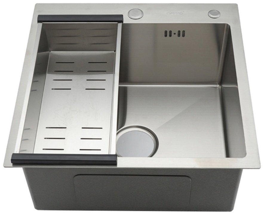 Кухонная мойка Gappo GS5050 врезная 50х50х21 см, нержавеющая сталь, тон сатин