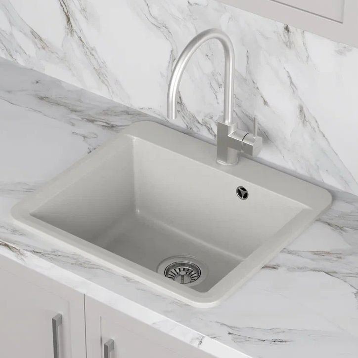 Кухонная мойка NOVA 4640145616160 накладная 55х50х20 см, кварцевый песок, тон белый