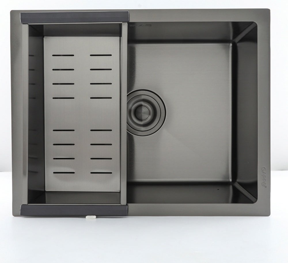 Кухонная мойка Gappo GS5040-6 врезная 50х40х21.5 см, нержавеющая сталь, тон графитовый