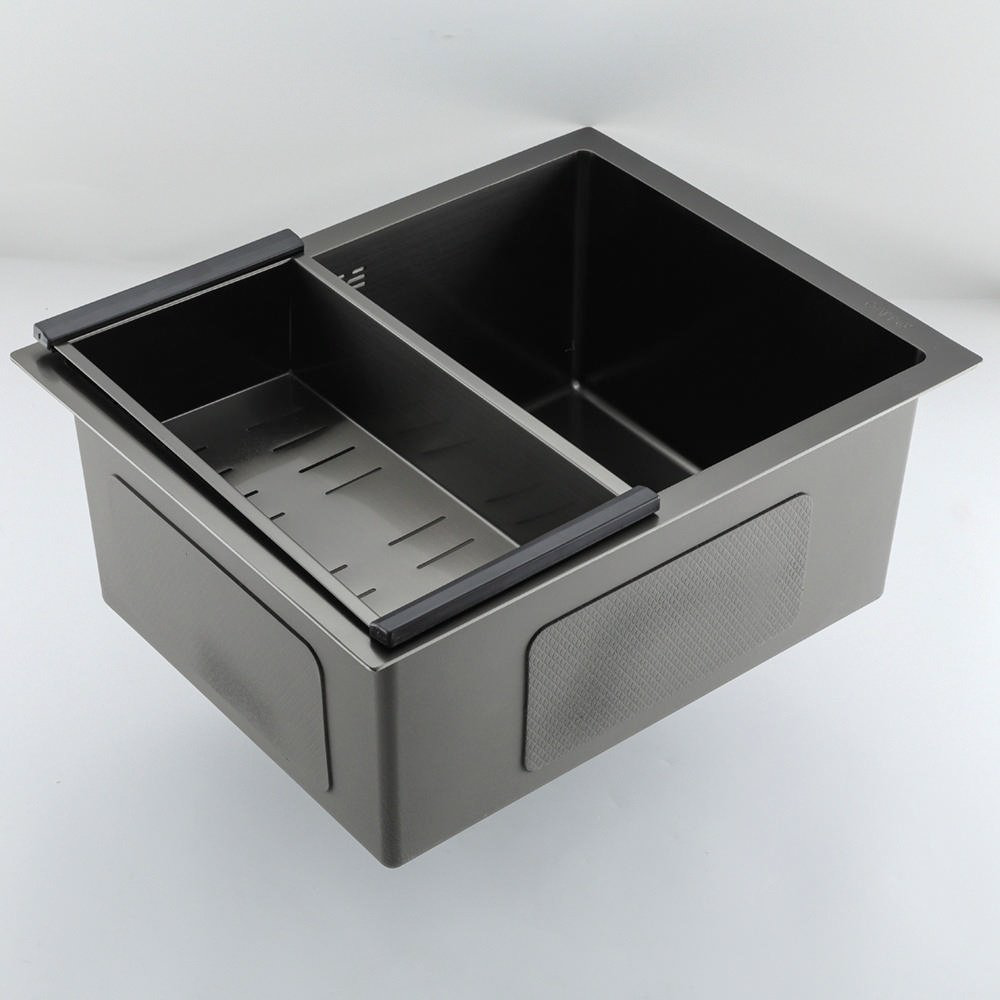 Кухонная мойка Gappo GS5040-6 врезная 50х40х21.5 см, нержавеющая сталь, тон графитовый купить,NaN