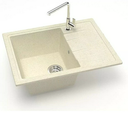 Кухонная мойка Marrbaxx T150Q002 накладная 57.5х47х21.5 см, искусственный камень, тон бежевый