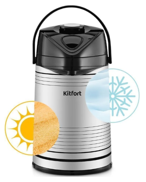 Помповый термос Kitfort КТ-1258 2.2 л черный купить,NaN