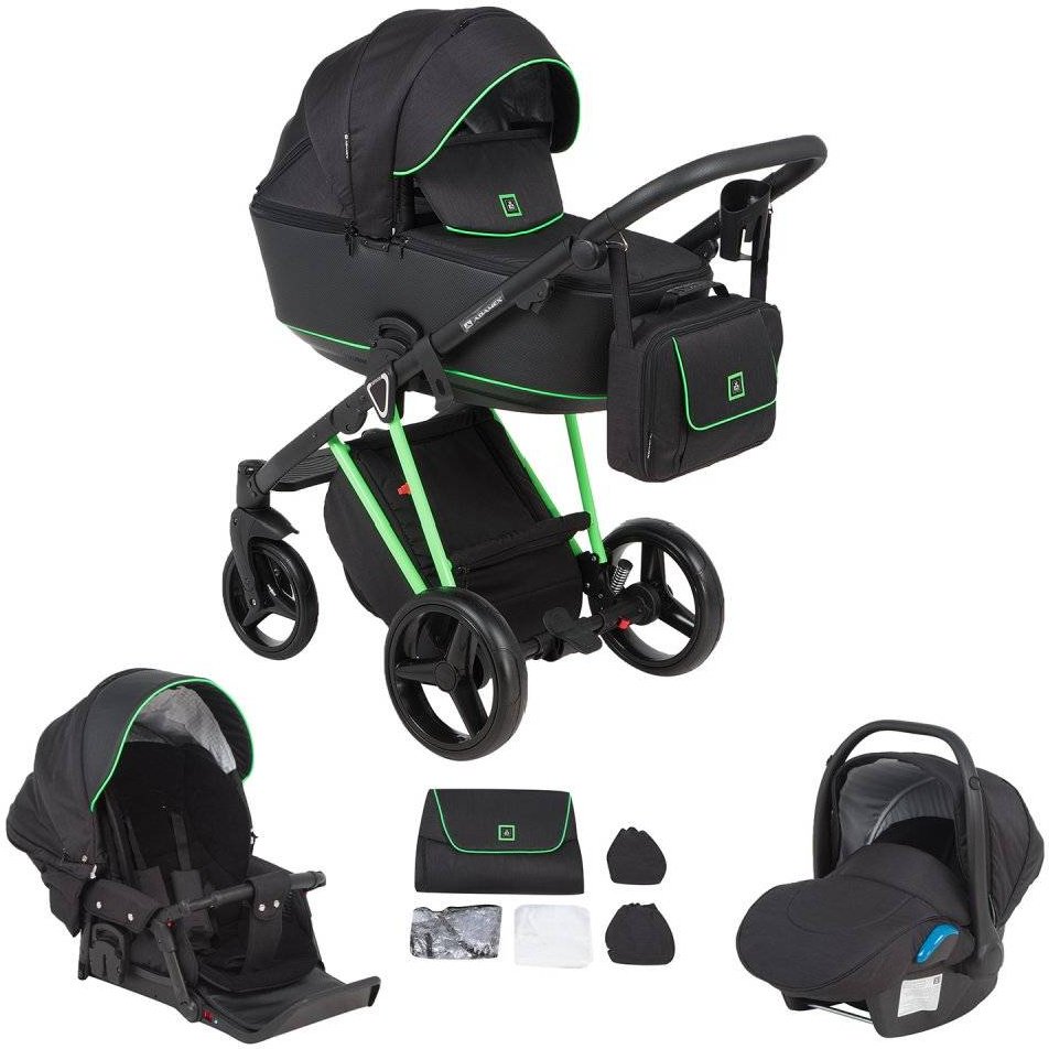 Коляска 3в1 Adamex Christiano Fluo Green купить,NaN