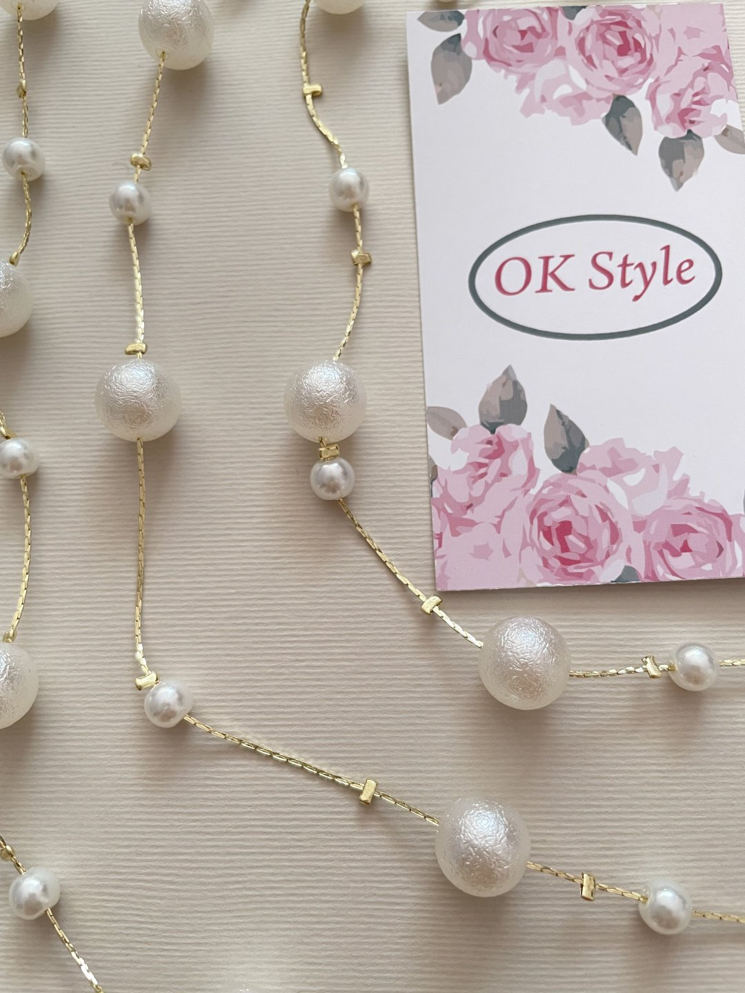 Бусы OK Style Сотуар Колье Жемчуг OKSTYLE 783 длина 170 см бижутерный сплав жемчуг купить,NaN