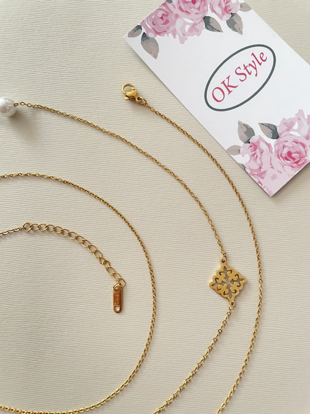 Цепь OK Style Сотуар Казахские национальные украшения жемчуг OKSTYLE 754 длина 127 см нержавеющая сталь, титан жемчуг купить,NaN
