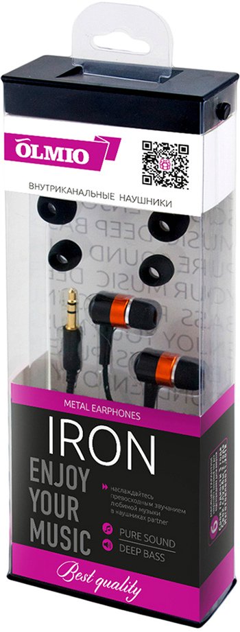 Наушники Olmio Iron черные купить,NaN