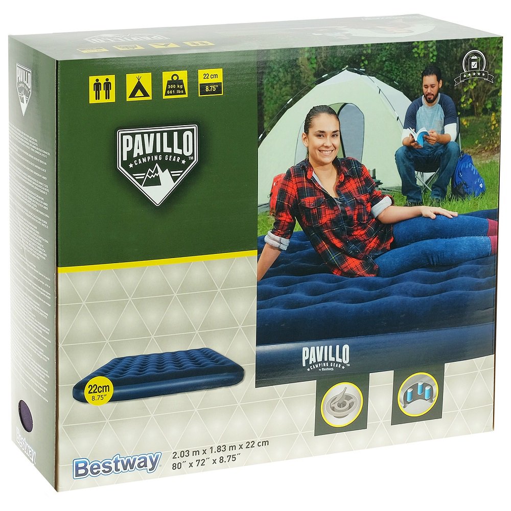 Матрас надувной Bestway Pavillo 67004 203х183х22см синий купить,NaN