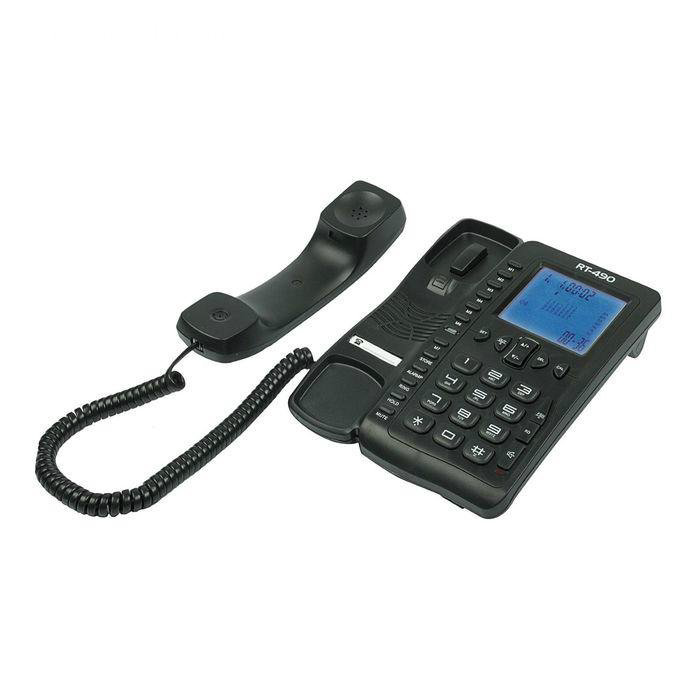 Телефон проводной Ritmix RT-490 черный купить,NaN