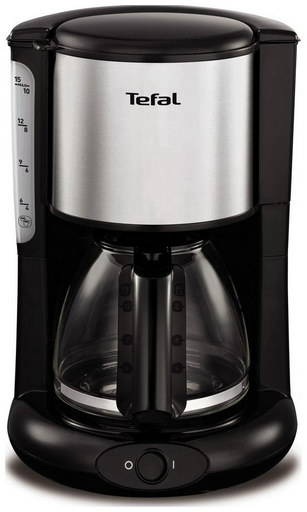 Кофеварка капельная Tefal CM361838 черно-серебристая