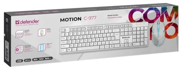 Клавиатура + мышь Defender Motion C-977 White купить,0