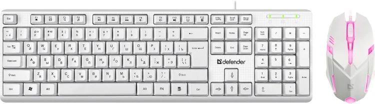 Клавиатура + мышь Defender Motion C-977 White