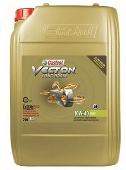 Моторное масло Castrol Vecton Long Drain 15B77D 10W-40 E6/E9 20L синтетическое дизель