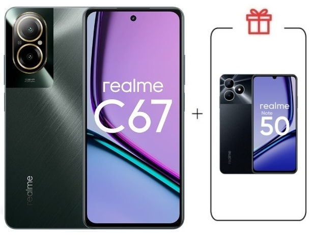 Смартфон Realme C67 4G 6/128Gb Black Rock + подарок купить,NaN