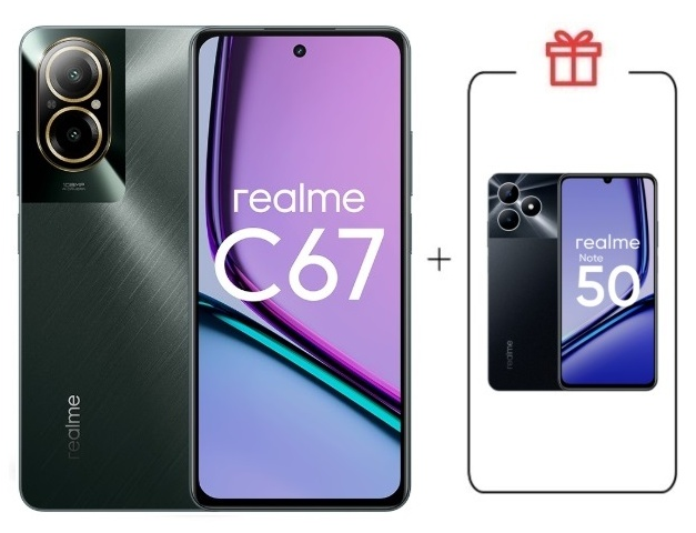 Смартфон Realme C67 4G 6/128Gb Black Rock + подарок купить,NaN