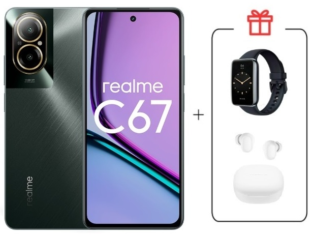 Смартфон Realme C67 4G 6/128Gb Black Rock + подарок купить,NaN