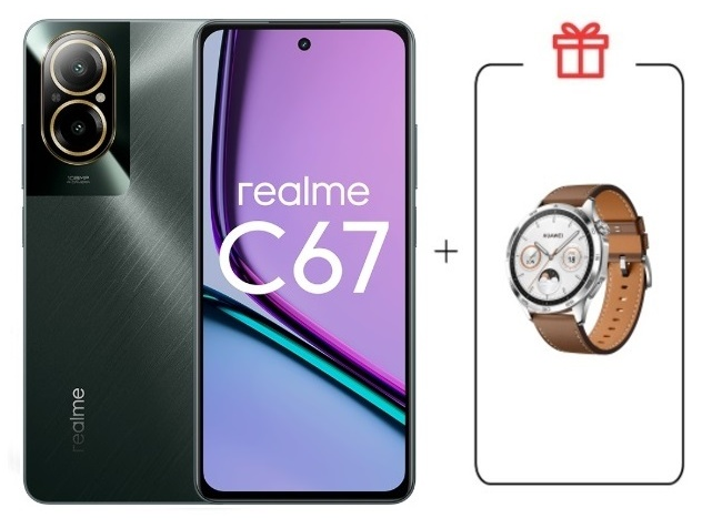 Смартфон Realme C67 4G 6/128Gb Black Rock + подарок купить,NaN