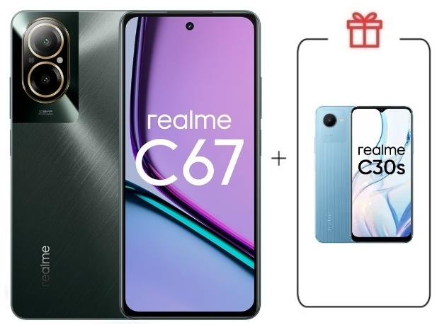 Смартфон Realme C67 4G 6/128Gb Black Rock + подарок купить,NaN