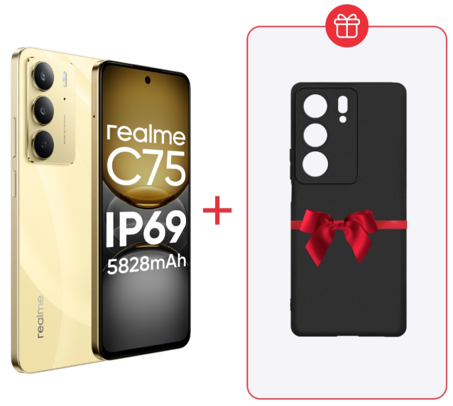 Смартфон Realme C75 8/128Gb 4G без NFC Gold + подарок купить,123000