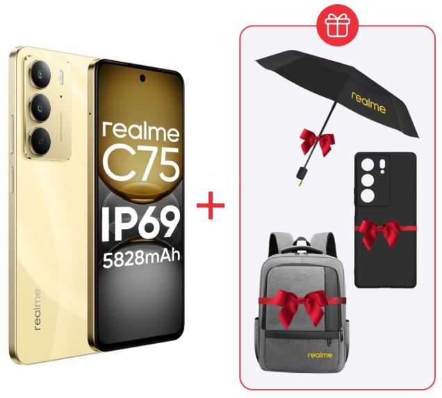 Смартфон Realme C75 8/128Gb 4G без NFC Gold + подарок купить,NaN