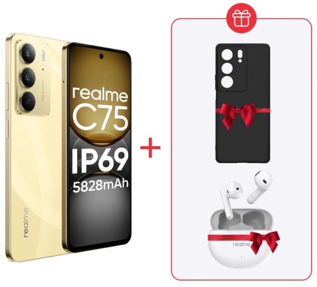Смартфон Realme C75 8/128Gb 4G без NFC Gold + подарок купить,149000