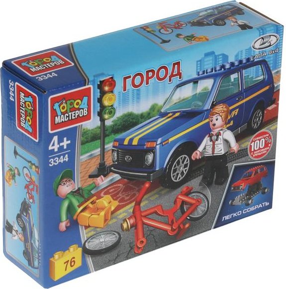 Конструктор ГОРОД МАСТЕРОВ Авария с велосипедистом, деталей 76 шт купить,NaN
