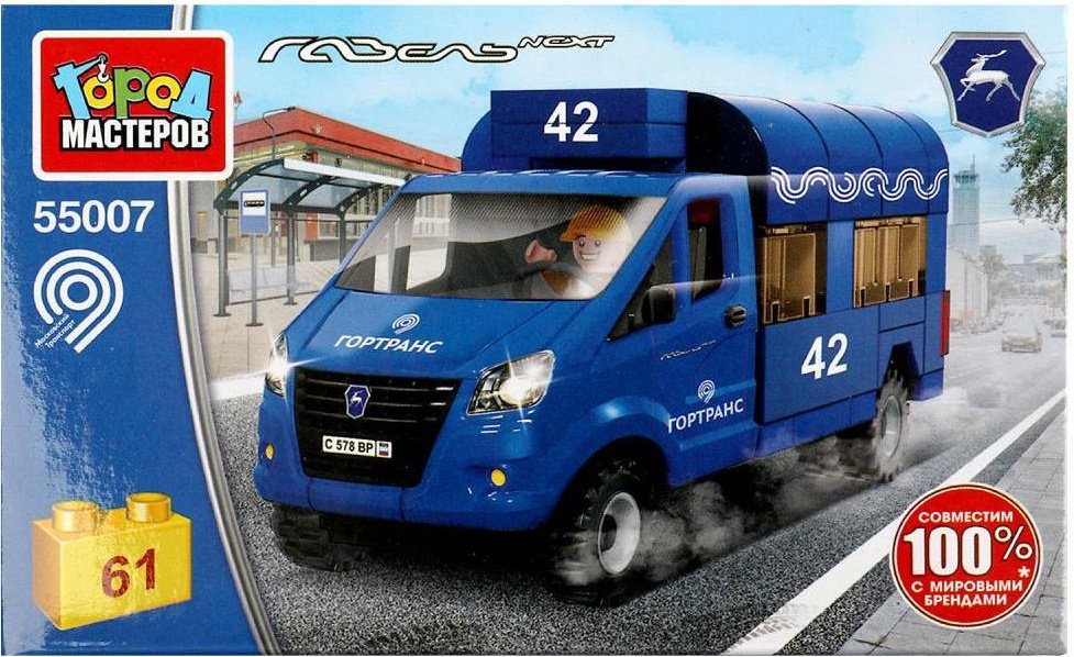 Конструктор ГОРОД МАСТЕРОВ ГАЗель, деталей 61 шт купить,NaN
