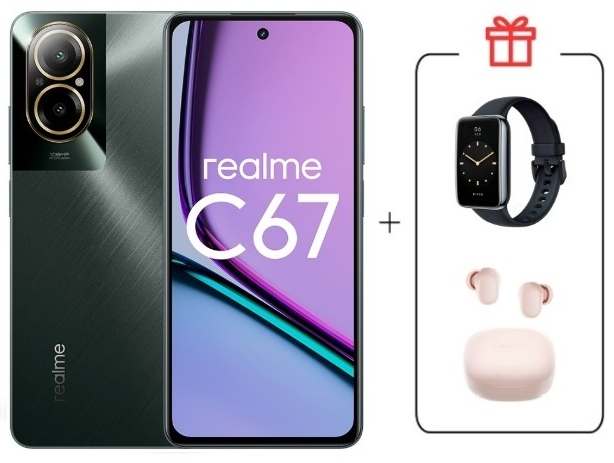 Смартфон Realme C67 4G 6/128Gb Black Rock + подарок купить,NaN