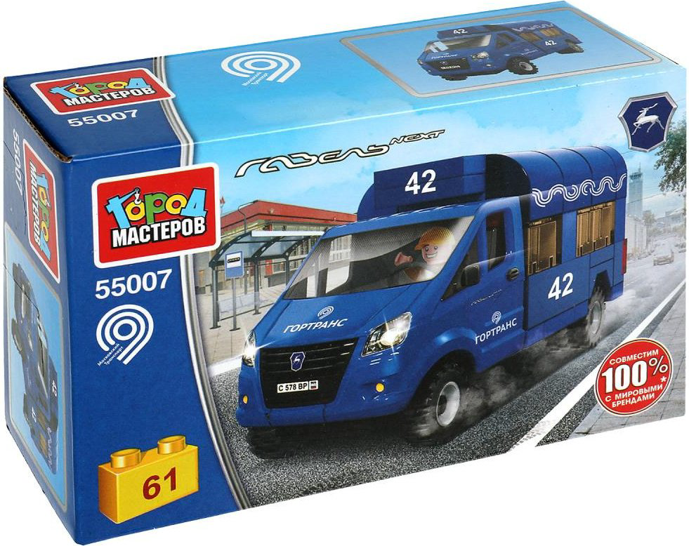 Конструктор ГОРОД МАСТЕРОВ ГАЗель, деталей 61 шт купить,NaN