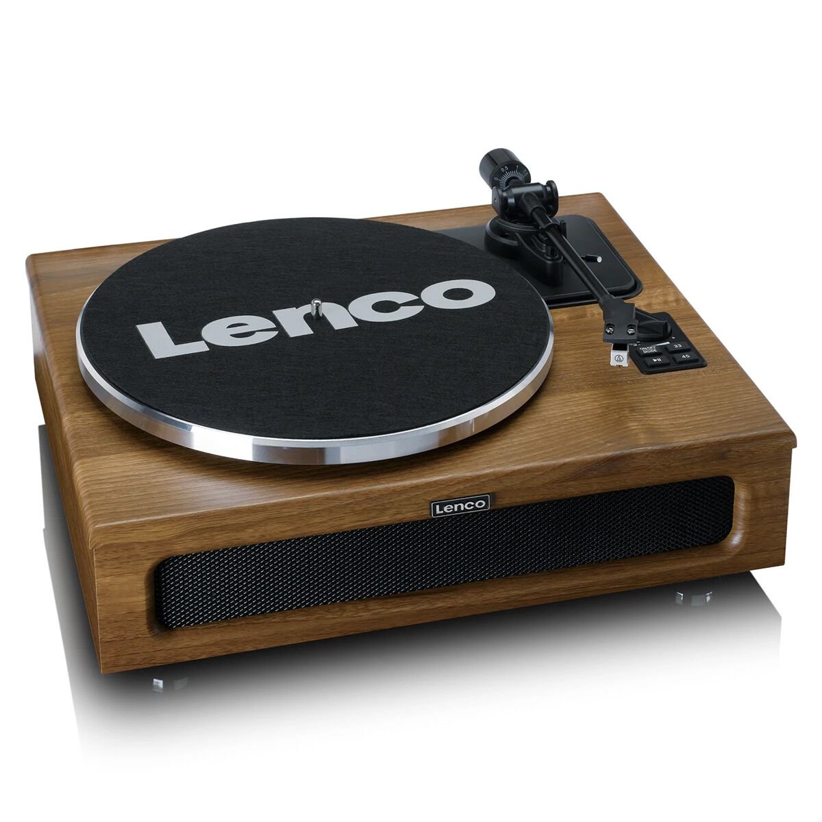 Виниловый проигрыватель Lenco LS-410 WALNUT с 4 встроенными динамиками купить,NaN