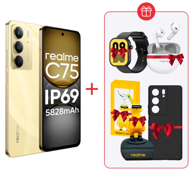 Смартфон Realme C75 8/256Gb 4G Gold + подарок купить,NaN
