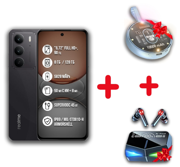 Смартфон Realme C75 4G 8/128GB Black + подарок купить,NaN