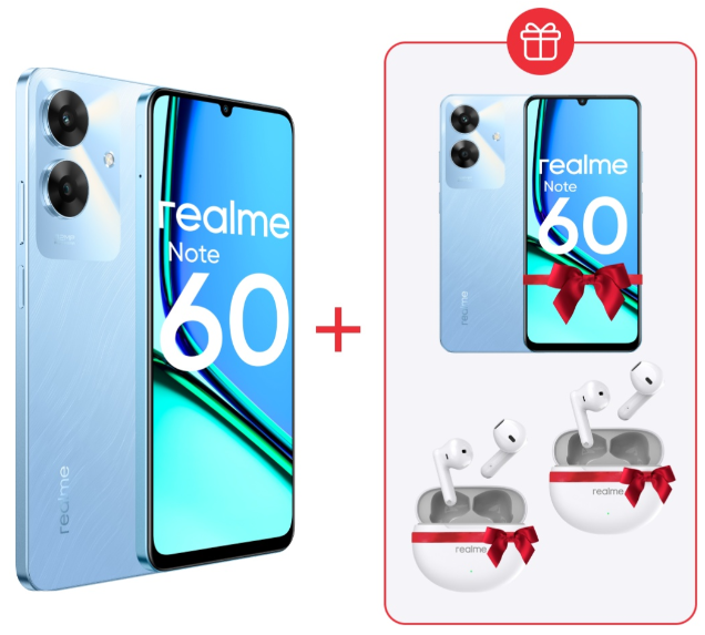 Смартфон Realme Note 60 4/128Gb Voyage Blue + подарок купить,NaN