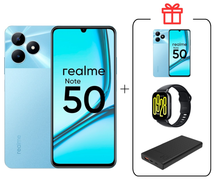 Смартфон Realme Note 50 4/256Gb Sky Blue + подарок купить,NaN