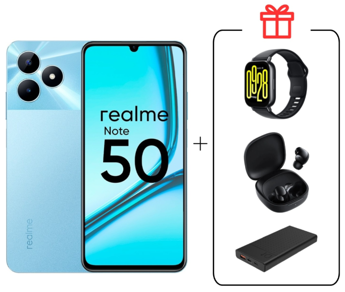 Смартфон Realme Note 50 4/256Gb Sky Blue + подарок купить,NaN