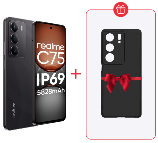 Смартфон Realme C75 4G 8/128GB Black + подарок купить,122000