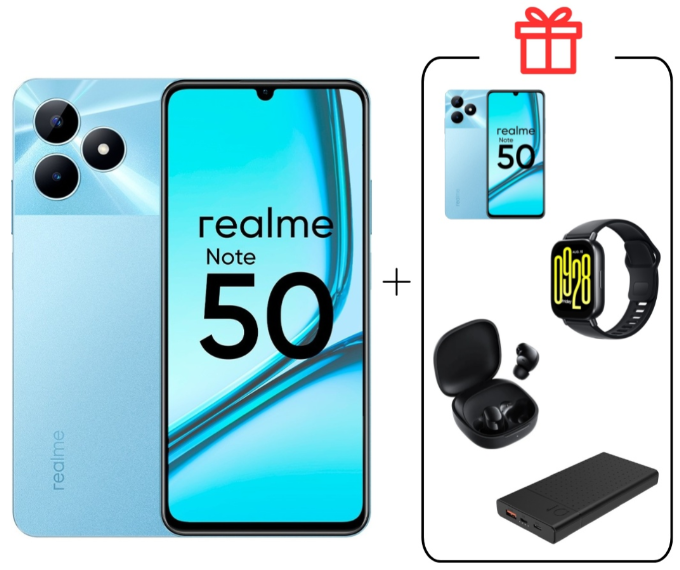 Смартфон Realme Note 50 4/256Gb Sky Blue + подарок купить,NaN