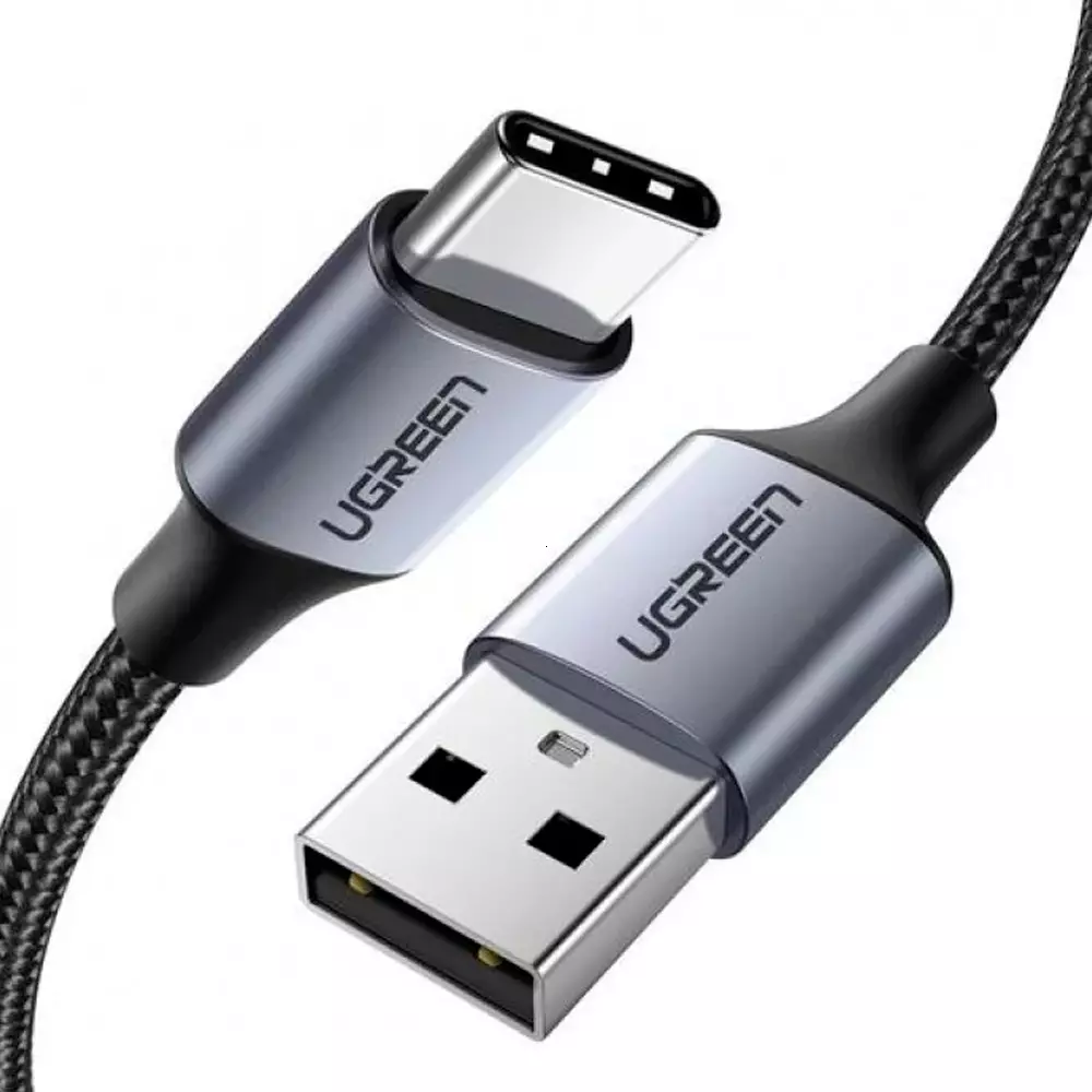Кабель для телефона Ugreen US288 60128 USB-A to USB-C Cable Nickel Plating Aluminum Braid 2m Black купить,NaN