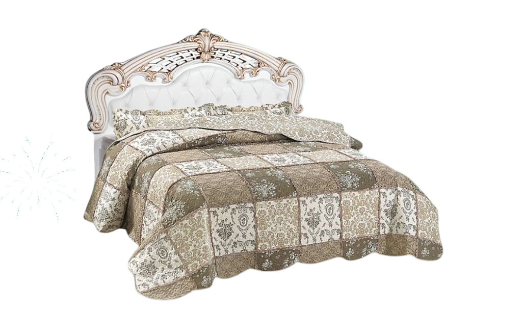 Кровать Doma Rozaliya 160x200см бело-золотистая купить,NaN