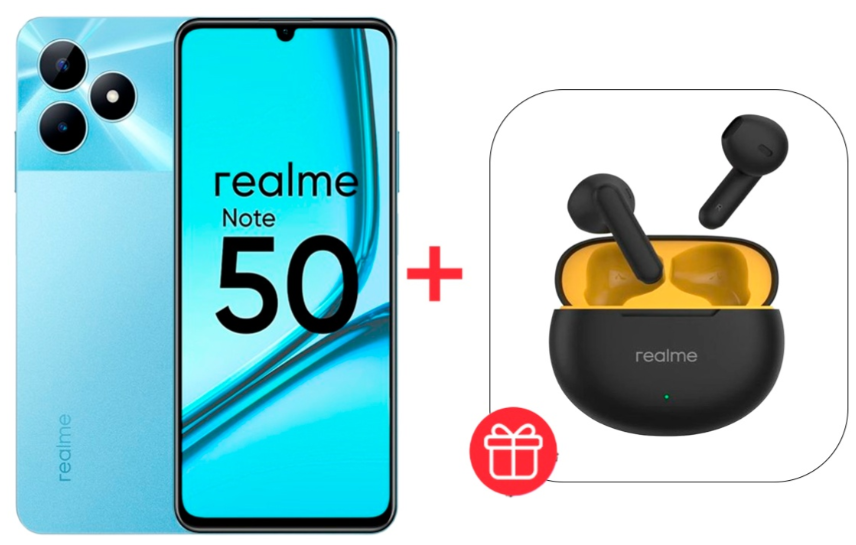 Смартфон Realme Note 50 4/256Gb Sky Blue + подарок купить,NaN